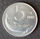 ITALY - 5 Lira 1991 - KM# 92 * Ref. 0196 - 5 Liras