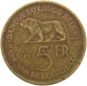 BELGIAN CONGO 5 FRANCS 1936 #s092 0089 - 1934-1945: Leopold III.