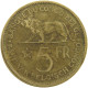 BELGIAN CONGO 5 FRANCS 1936 #s092 0069 - 1934-1945: Leopold III.