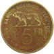 BELGIAN CONGO 5 FRANCS 1936 #s092 0063 - 1934-1945: Leopold III.