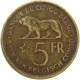 BELGIAN CONGO 5 FRANCS 1936 #s092 0053 - 1934-1945: Leopoldo III