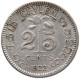 CEYLON 25 CENTS 1922 #s100 0827 - Sri Lanka