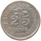 CEYLON 25 CENTS 1919 #s100 0823 - Sri Lanka