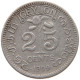 CEYLON 25 CENTS 1909 #s091 0209 - Sri Lanka