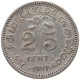 CEYLON 25 CENTS 1917 #s100 0817 - Sri Lanka