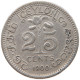 CEYLON 25 CENTS 1900 #s100 0805 - Sri Lanka