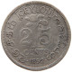 CEYLON 25 CENTS 1892 #s091 0199 - Sri Lanka (Ceylon)