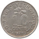 CEYLON 10 CENTS 1920 #s100 0677 - Sri Lanka