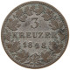 GERMAN STATES 3 KREUZER 1848 BADEN DURLACH Leopold 1830-1852 #s091 0135 - Taler Et Doppeltaler