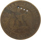 FRANCE 10 CENTIMES 1855 SATIRIQUE ENGRAVED SEDAN ON HEAD, HOLE NECK #s101 0007 - 10 Centimes