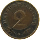 GERMANY 2 REICHSPFENNIG 1938 G #s095 0197 - 2 Reichspfennig