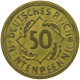 GERMANY WEIMAR 50 RENTENPFENNIG 1924 A #s089 0173 - 50 Renten- & 50 Reichspfennig
