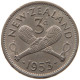 NEW ZEALAND 3 PENCE 1953 #s096 0405 - Nouvelle-Zélande