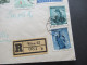 Österreich 1956 Trachten 3 Werte MiF Nr.1026 Und 1027 Einschreiben Wien 62 In Die CSR Gesendet - Covers & Documents