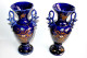 FIVES LILLES - PAIRE DE VASE BALUSTRE SUR PIEDOUCHE En FAIENCE DE BRUYN EMAILLÉ DEBUT XXe 30cm / ART DECORATIF (0901.17) - Vasen