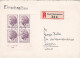 Suisse--1946--Lettre Recommandée BALE Pour LEYSIN -Vaud...timbres, Bloc De 4 Coin Daté Seul Sur Lettre ..  Beaux Cachets - Lettres & Documents