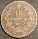 ITALIE - ITALIA - 10 CENTESIMI 1862 ( Paris ) - VITTORIO EMANUELE II - KM 11.2 - 1861-1878 : Victor Emmanuel II