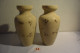 C57 2 Magnifiques Vases En Opaline Beige Décoré - Vazen