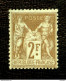 105 - 2F Bistre Sage Type III (N/B) - Neuf N* - 1 Dent Manquante - 1898-1900 Sage (Type III)