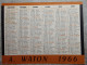 Petit Calendrier De  Poche 1966 A.Waton Imprimeurs Rue Gutenberg Saint Etienne Loire - Klein Formaat: 1961-70