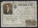 Bicycle License From Lisbon City Council From 1924. Cycle Registration. Obliteration Of Inspection. Licença De Bicicleta - Tweewielers