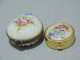 -2 PETITES BOITES PORCELAINE BOITE A PILULES LIMOGES 1 Monture Laiton Vieilli     E - Scatole/Bauli