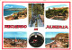 ALMERIA, ANDALUCIA, MULTIPLE VIEWS, ARCHITECTURE, BEACH, UMBRELLA, CASTLE, SPAIN, POSTCARD - Almería