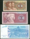 China, Jugoslawien Lot Mit 3 Banknoten, Bankfrisch, I-II - China