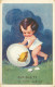 CP- Illustrateur - RIGHT - Humour - Enfant Oeuf Poussin - "Le Petit Curieux" Ref. 7154 * Cf Scans - Right