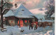 ART - Tableau - Chalet Sous La Neige - Voyageur - Voiture - Cheval - Chien - Carte Postale Ancienne - Peintures & Tableaux