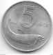 *italy  5 Lire   1955  Km 92  Unc !!! - 5 Liras