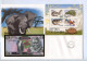 GIANT POSTCARD COMMEMORATIVE ZAMBIA EAGLE FIRST DAY ISSUE SNAKE CAMALEON ELEPHANT FDS UNC - Zambie