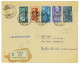 P2669 - ITALIA AMG-FTT , L100 RISORGIMENTO + ALTRI, IN AFFRANCATURA MULTICOLORE , RACCOMANDATA PER ROMA 29.8.49 - Storia Postale