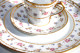 LIMOGES CFH GDM MAGNIFIQUE ENSEMBLE TASSE, SOUCOUPE, ASSIETTE EN PORCELAINE, XXe / ART DE LA TABLE DECORATIF (1102.5) - Limoges (FRA)