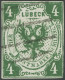 LÜBECK 5a O, 1859, 4 S. Dkl`grün, Kleine Mängel, Feinst, Fotobefund Mehlmann, Mi. 750.- - Luebeck