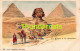CPA LITHO SOUVENIR DE EGYPT EGYPTE LE SPHINX ET LES PYRAMIDES ILLUSTRATEUR FRANKEN - Sphynx