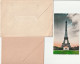 Cérès De Mazelin, N°680 2 Enveloppes Dont 1 Avec Flamme Croix-Rouge + Carte Tour Eiffel Avec Vignette Déchirée Mais Rare - 1945-47 Cérès Van Mazelin