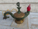 Ancienne Lampe Religieuse Veilleuse De Sanctuaire Patine Bronze Antique - Arte Religiosa