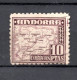 Andorra 1951 Old Definitive 10 Peseta Stamp (Michel 57) Used - Gebruikt