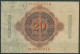 Dt. Reich 20 Mark 1914, DEU-41b Serie Y/O, Leicht Gebraucht (K1550) - 20 Mark