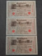 LOT 3 BILLETS N° SUIVIS 1000 MARK 21 04 1910 BERLIN SERIE Y REICHSBANKNOTE ALLEMAGNE (26 27 28) - 1.000 Mark