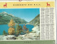 Almanach Calendrier  P.T.T  - La Poste -1961  - Place Du Tertre - Au Bord De La Mediterranee - Barrage De Tignes - Petit Format : 1961-70