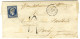 PC 1751 / N° 14 (leg Def) Càd T 15 LONDINIERES (74) Sur Lettre Avec Superbe Texte, Gaufrée Et Décor Polychrome Floral 2  - 1853-1860 Napoléon III.
