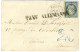 Etoile 16 / N° 37 Càd PARIS / R. DE PALESTRO 14 FEVR. 71 Sur Lettre Pour Amiens. Au Recto, Taxe 20 DT Bleue Et TAXE ALLE - Guerre De 1870