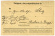 Cachet Encadré K.PR.FELD.POST / RELAIS N° 27 (Sedan) Sur Carte De Correspondance En Franchise Militaire Pour Dantzig. -  - Lettres & Documents
