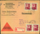1957,  Einschreiben/Nachnahme Mit 4-mal 15 F Saarmesse - Cartas & Documentos