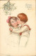 CPA- Illustrateur - S. BOMPARD - Deux Enfants  S'embrassent Sous Le GUI - Bonne Année 1920* 2scans - Bompard, S.