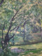 Delcampe - Fernand PROUST (XXème) Huile Sur Toile "Parc Jouvet  à  Valence " Juillet 1981 - Oils