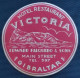 England Britain Territory Gibraltar Victoria Hotel Label Etiquette Valise - Etiquettes D'hotels