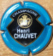 Capsule Champagne Henri CHAUVET Série Nom Horizontal, écusson, Turquoise & Noir Nr 14 - Chauvet H.